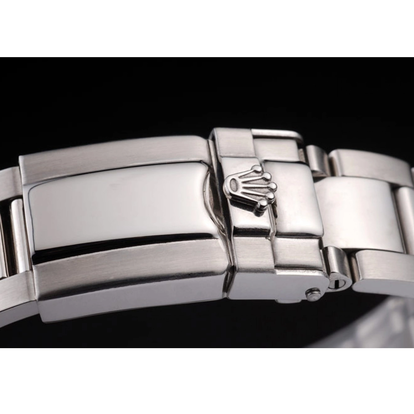 Aaa replica Steel Daytona Rolex Dial Black Enameled Silver Stainless 0615